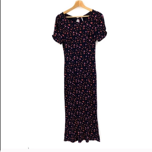 NWOT FREE PEOPLE floral puff sleeve midi dress - Picture 11 of 16